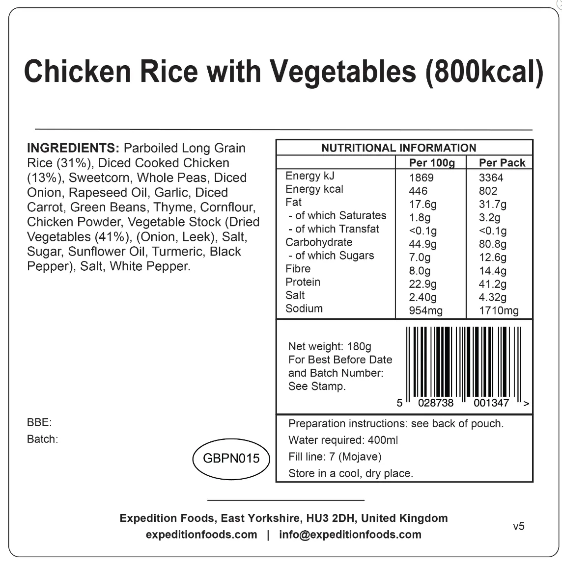 Expedition Foods Meal 800KCAL