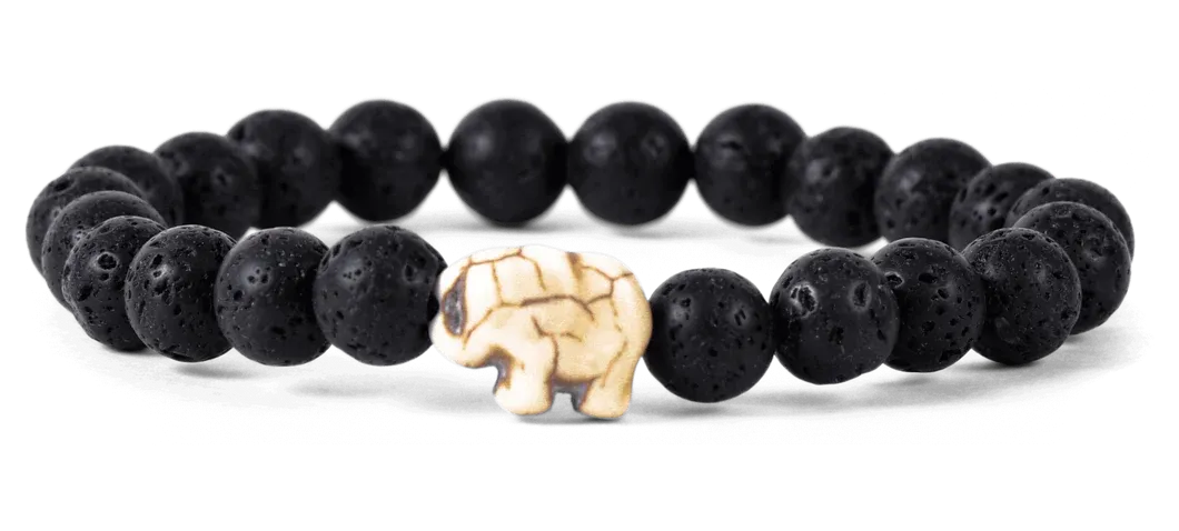 Fahlo Expedition Elephant Tracking Bracelet - Lava Stone