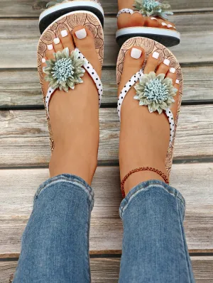 Flower Decor Flip Flops