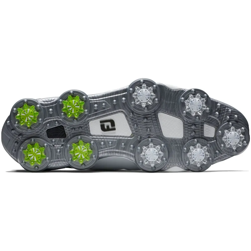 FootJoy Tour Alpha BOA Spiked Waterproof Shoes - White/Grey/Charcoal