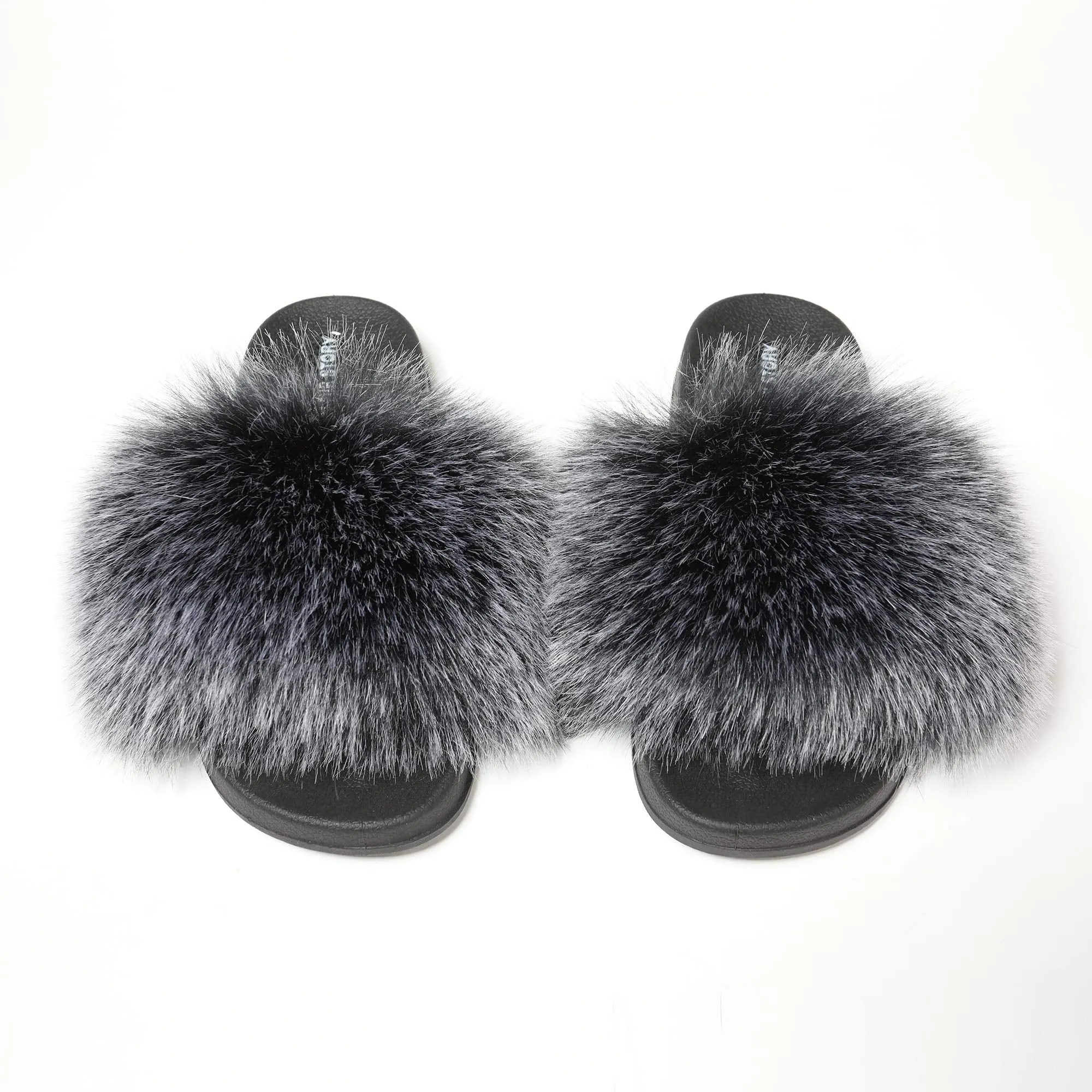 FS19S05 Faux Fur Slides Furry Slipper Sandals (Flat)