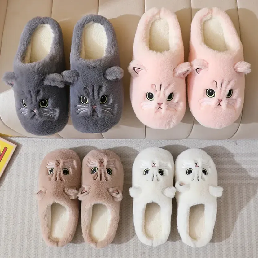 Funki Buys | Shoes | Women's Cute Cozy Cartoon Cat Slippers