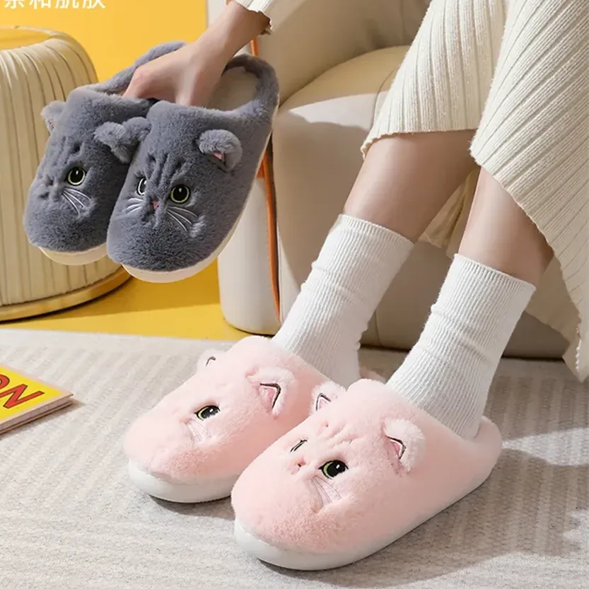 Funki Buys | Shoes | Women's Cute Cozy Cartoon Cat Slippers