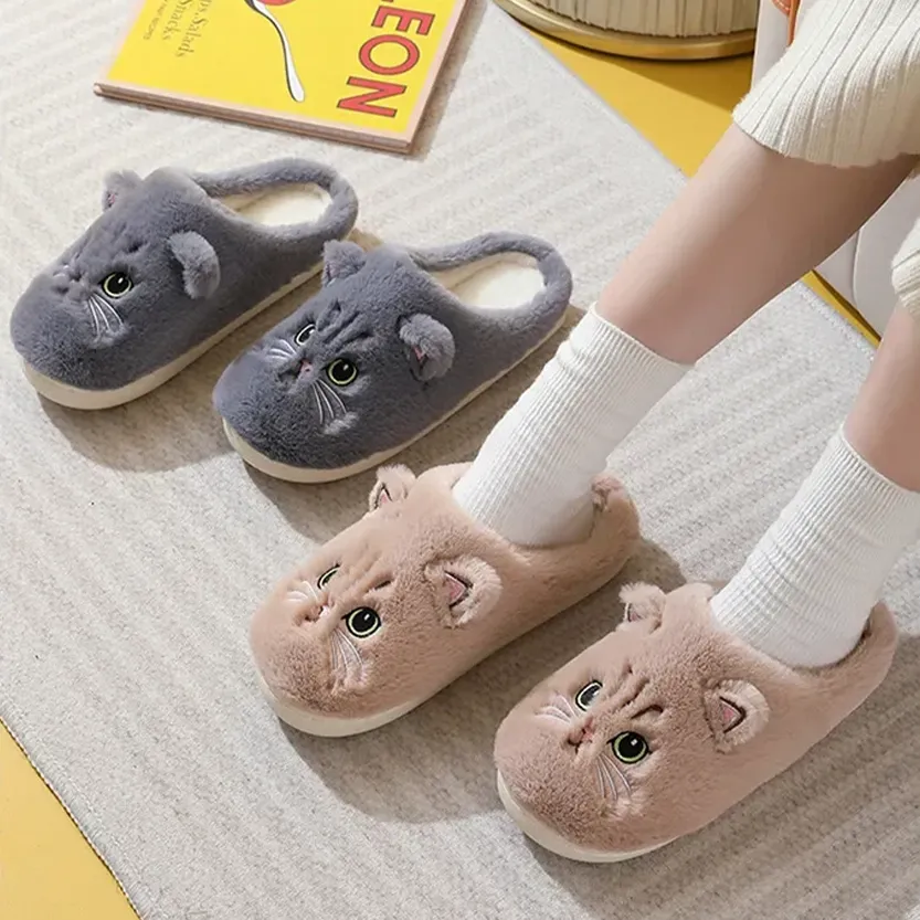 Funki Buys | Shoes | Women's Cute Cozy Cartoon Cat Slippers