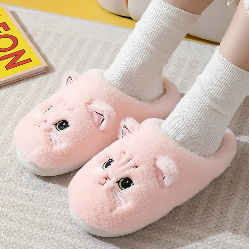 Funki Buys | Shoes | Women's Cute Cozy Cartoon Cat Slippers