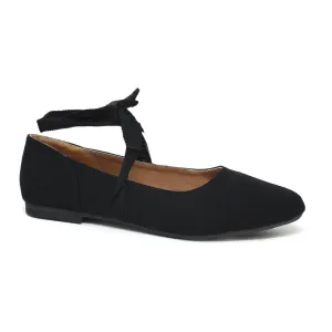 GENEVA-60 Women's Ballet Flat With Ruffle Strap