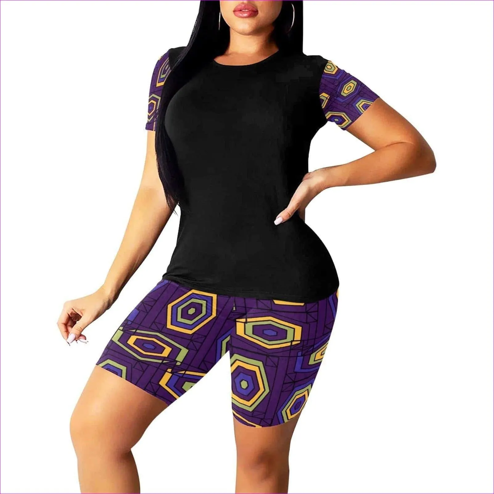 Geode in Coor Womens Yoga Short Set - 2 colors