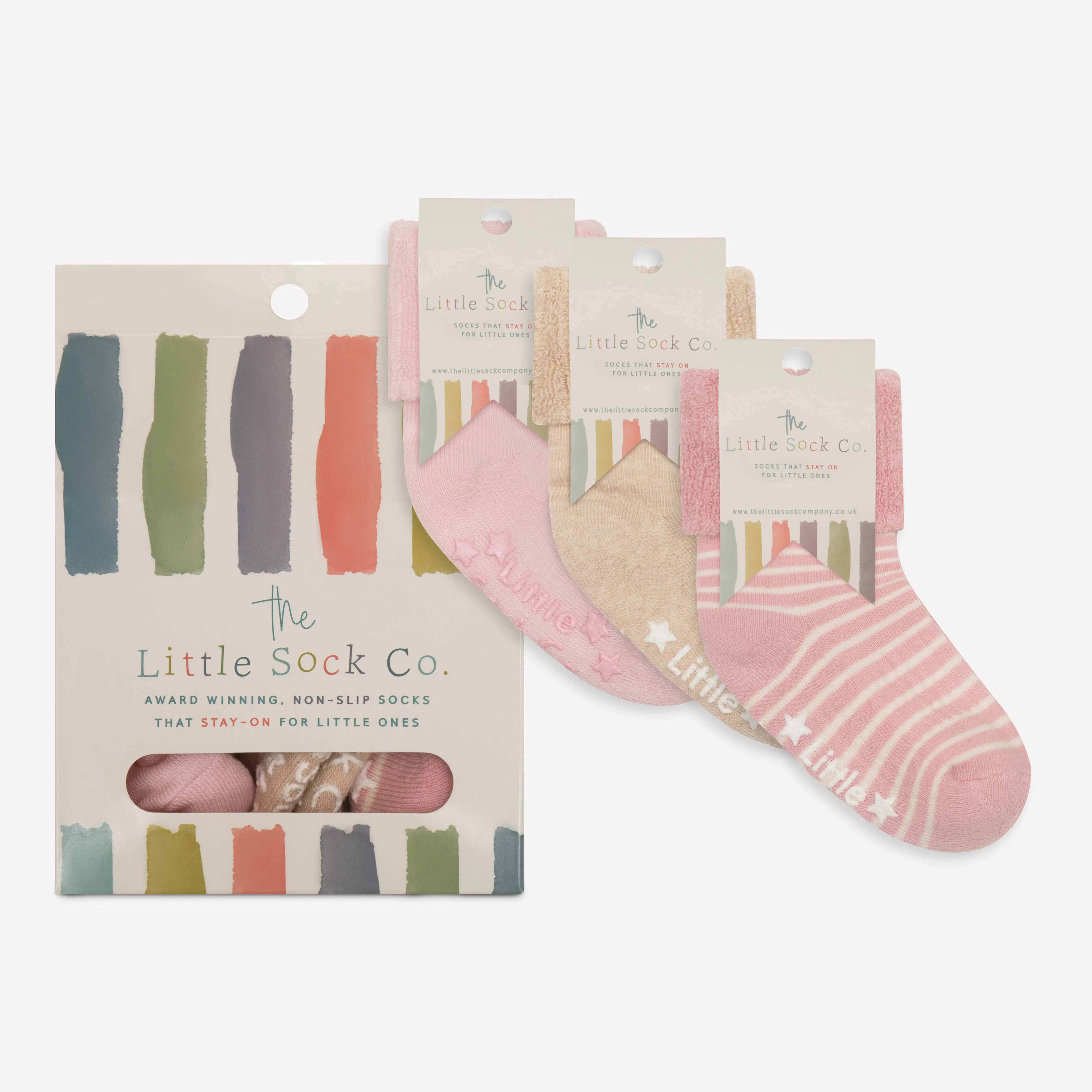 Gift Box of Socks - 3 Pairs of Cosy Non-Slip Stay-on Socks