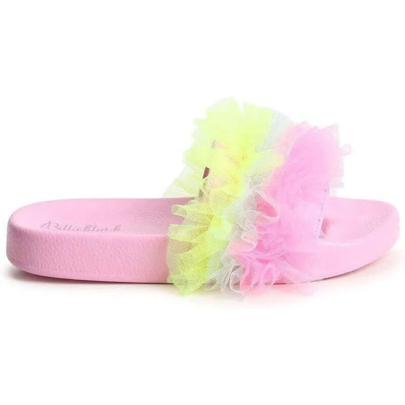 Girls Ruffle Tulle Slides