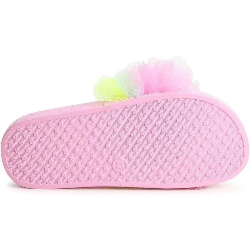 Girls Ruffle Tulle Slides