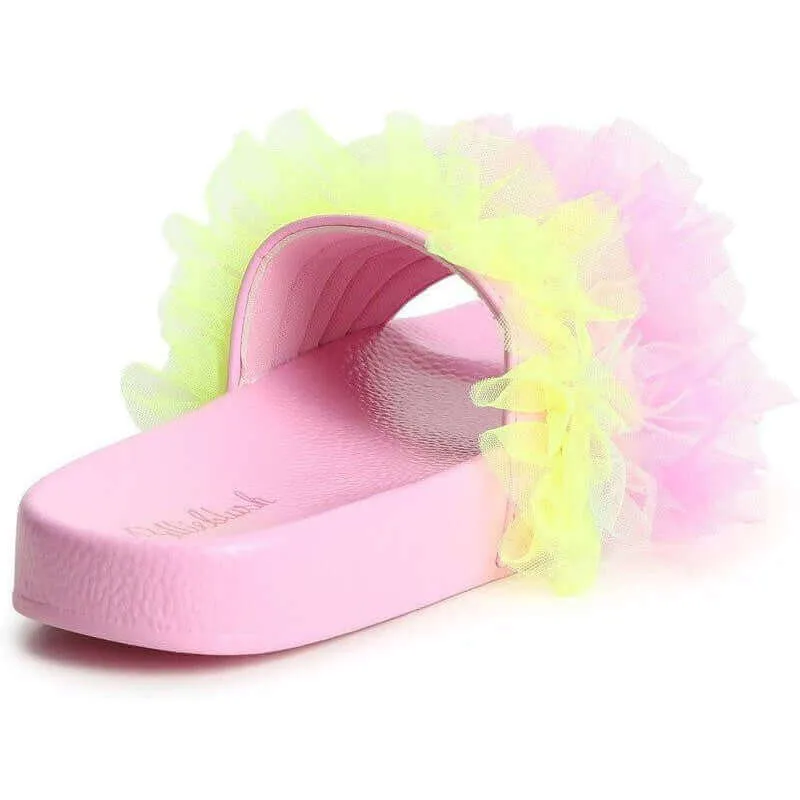 Girls Ruffle Tulle Slides