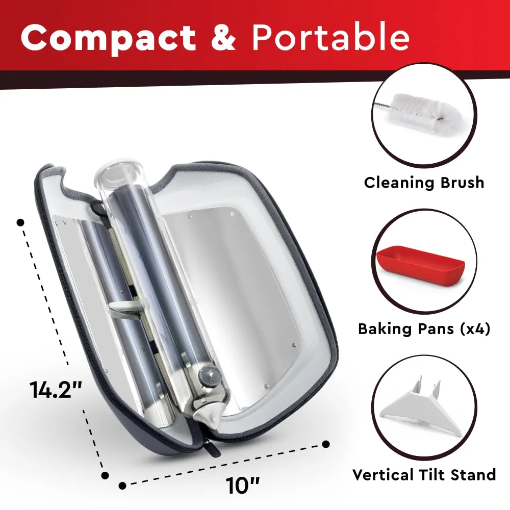 GOSUN Go Portable Camping Stove for 0.9 L Food | Effortless Outdoor Cooking with Fusion Solar Oven | Patented Solar Cooking Technology | Solar Oven Ideal for Hiking & Camping | Silver