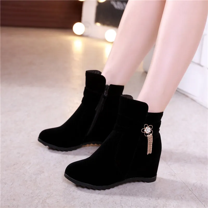 Height ankle boots woman