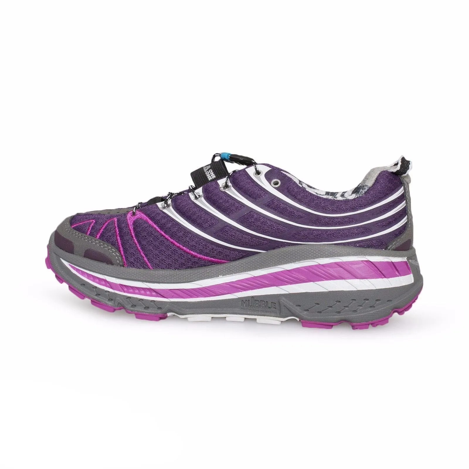 Hoka One One Stinson Trail Plum White Fuchsia Running Shoes