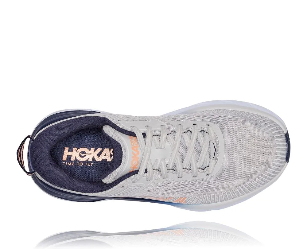 'HOKA' Women's Bondi 7 - Lunar Rock / Black Iris (Wide)