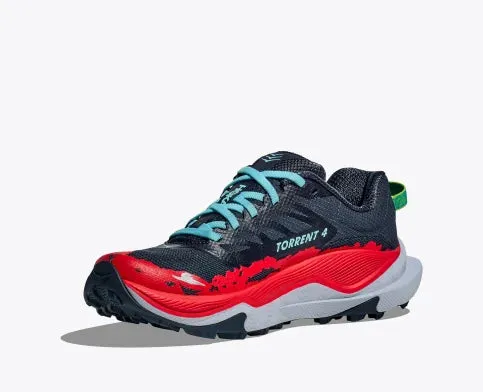 Hoka Womens Torrent 4 Trail Shoe -Grey/Red