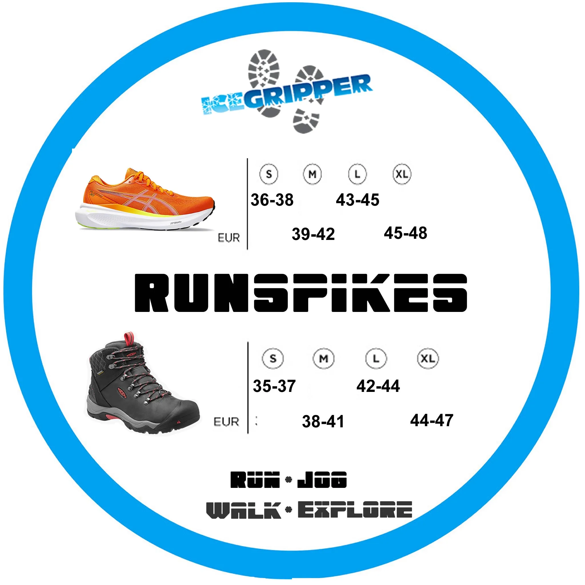 ICEGRIPPER RUNspikes - Run, Jog, Walk, Explore