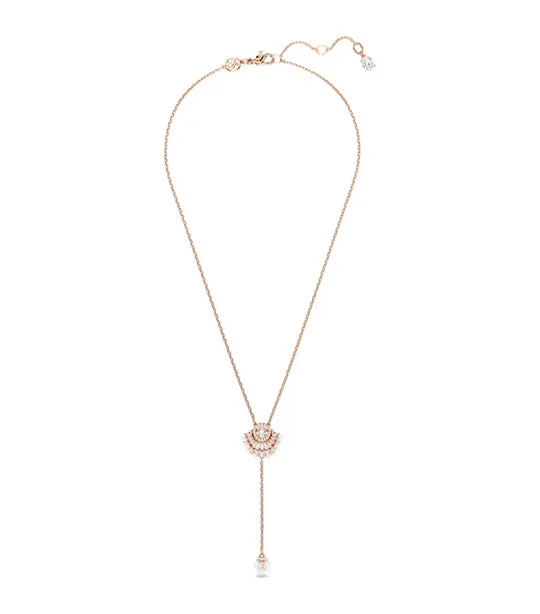 Idyllia Y Pendant Shell, White, Rose Gold-Tone Plated White