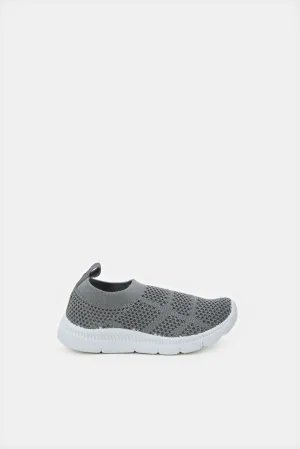 Infant Boys Grey Flyknit Slip-On