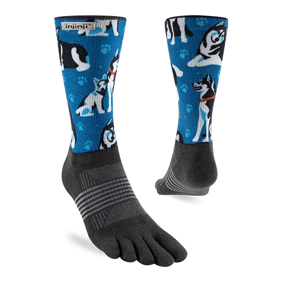 Injinji Artist Designed Womens Crew Socks - Huskies