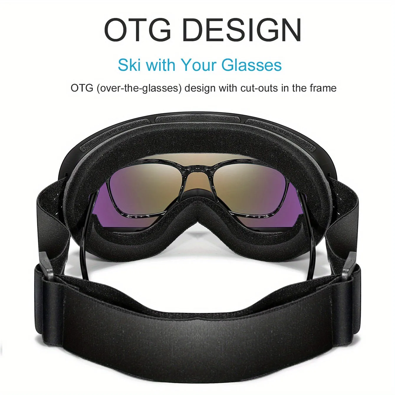 Interchangeable Lens Ski Goggles - Mirrored UV400 Protection, TPU Frame, OTG Design for Wearing Over Glasses - Adults & Youth 14  for Snowboarding, Skating, Snowmobiles - Festive Gifts for Thanksgiving, Christmas, New Year, Spring Festival