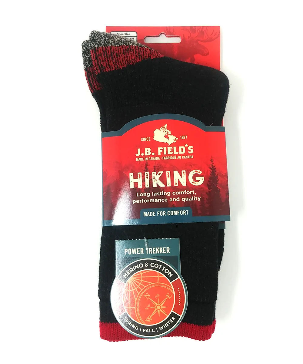 J.B. Field's Hiking "Power Trekker" Merino/Combed Cotton Boot Sock