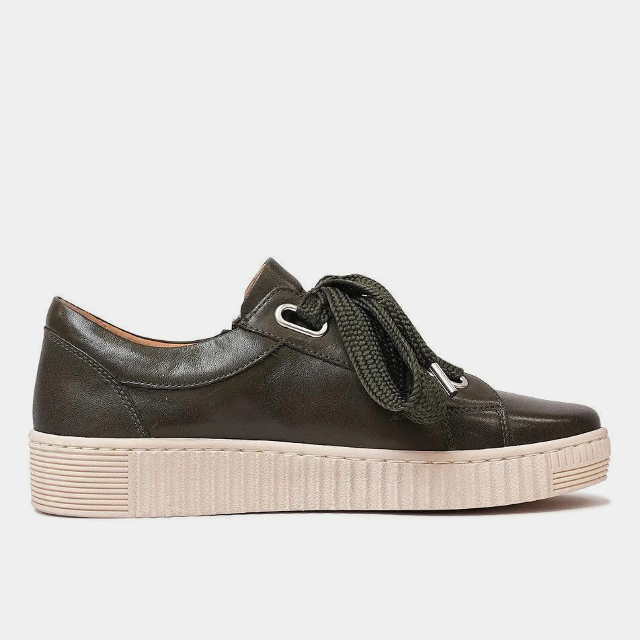 Jovi Dark Olive Leather Sneakers