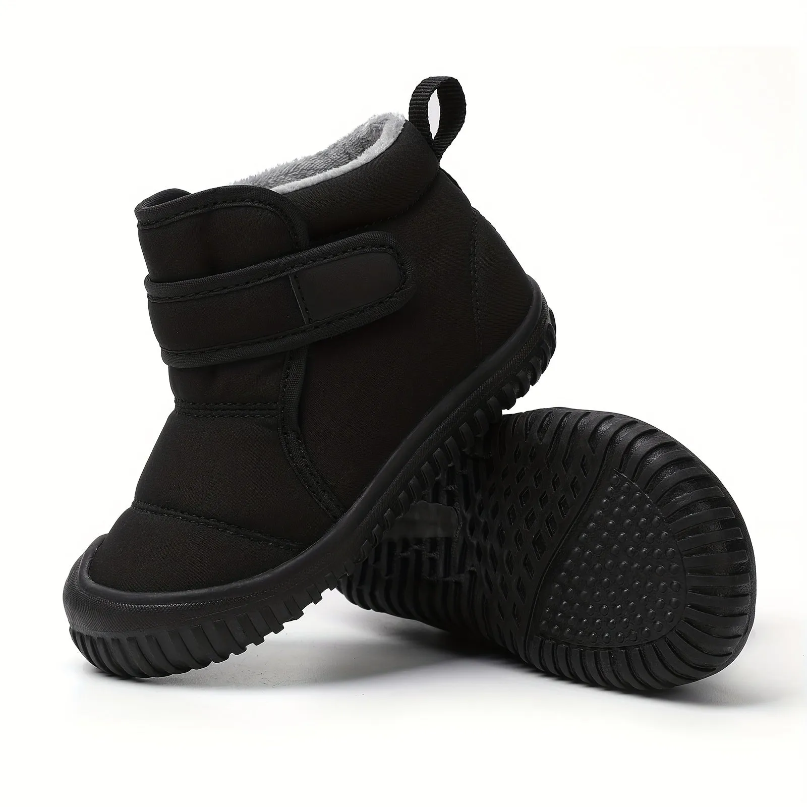 Kids' Cozy Fleece-Lined Snow Boots - Non-Slip, Warm Outdoor Shoes for Boys & Girls, Perfect for Hiking & Training