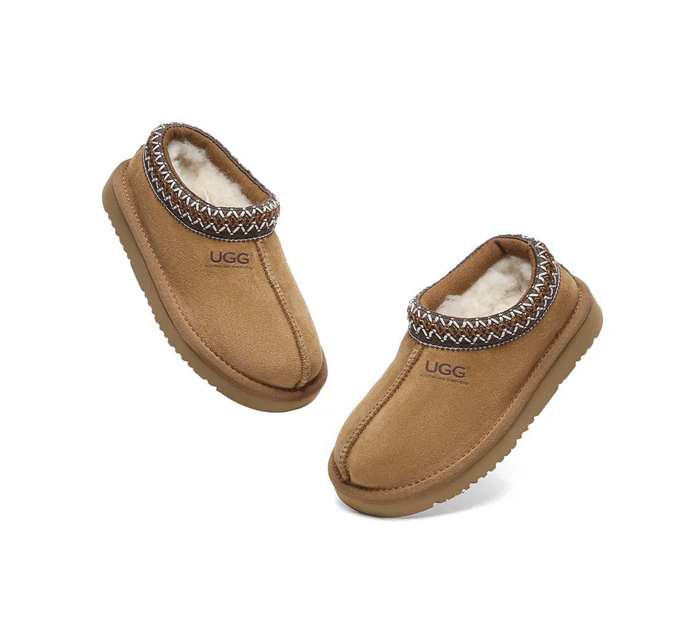 Kids Sheepskin Wool Ankle Tazzy Slippers Hippie