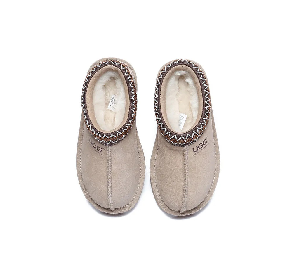 Kids Sheepskin Wool Ankle Tazzy Slippers Hippie