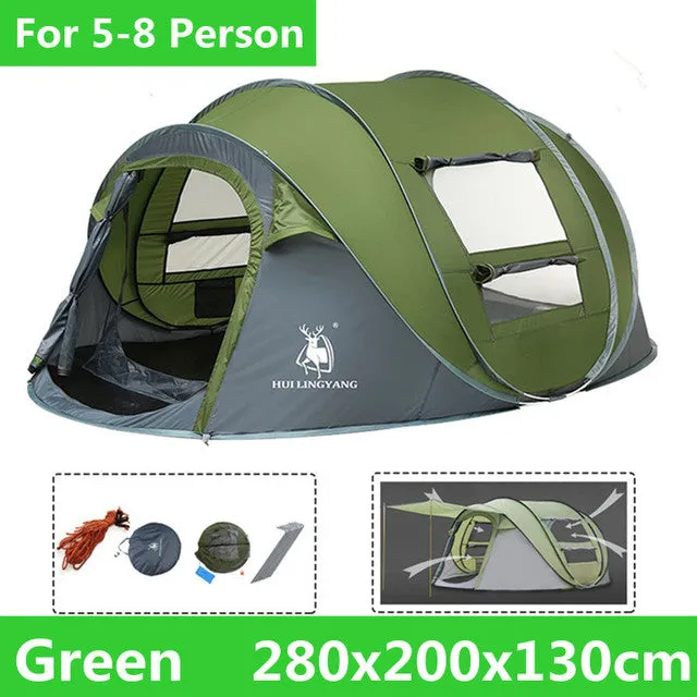 Large Capacity 4 to 5 Persons Automatic Pop Up Camping Tent