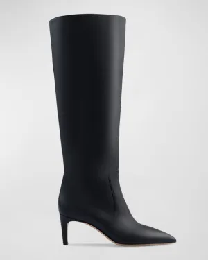 Leather low heel boots 60 mm stiletto Paris Texas