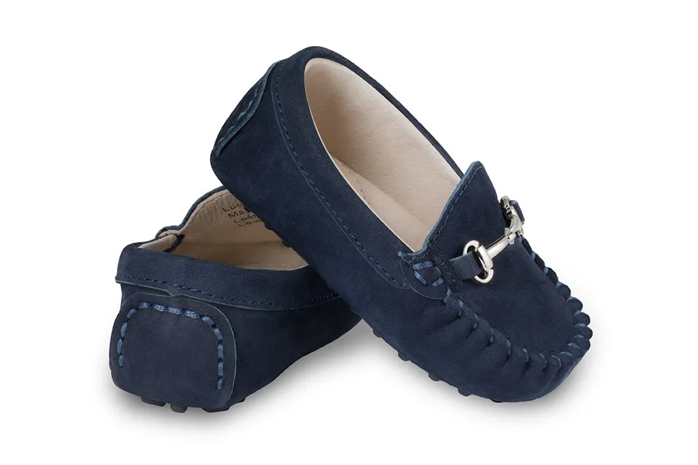 Lucca Navy Baby Loafers