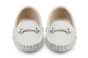 Lucca White Baby Loafers