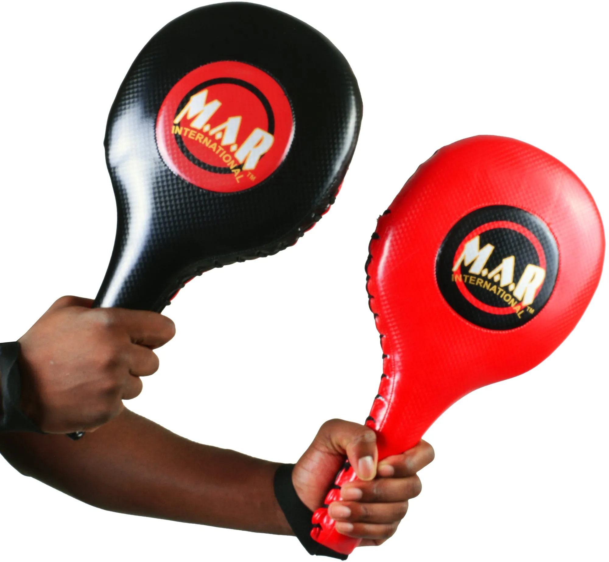 MAR-205C | Red Black Focus Paddles for Sparring (Sold as Pair)