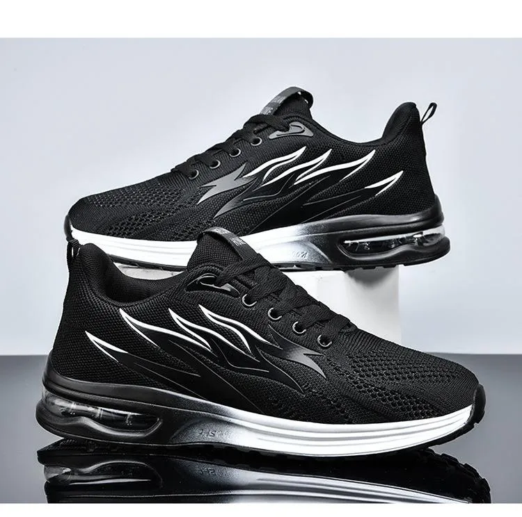 Men's Breathable Soft Soled Flame Pattern Running Shoes