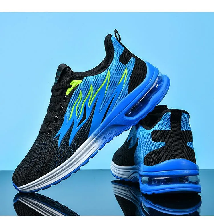 Men's Breathable Soft Soled Flame Pattern Running Shoes