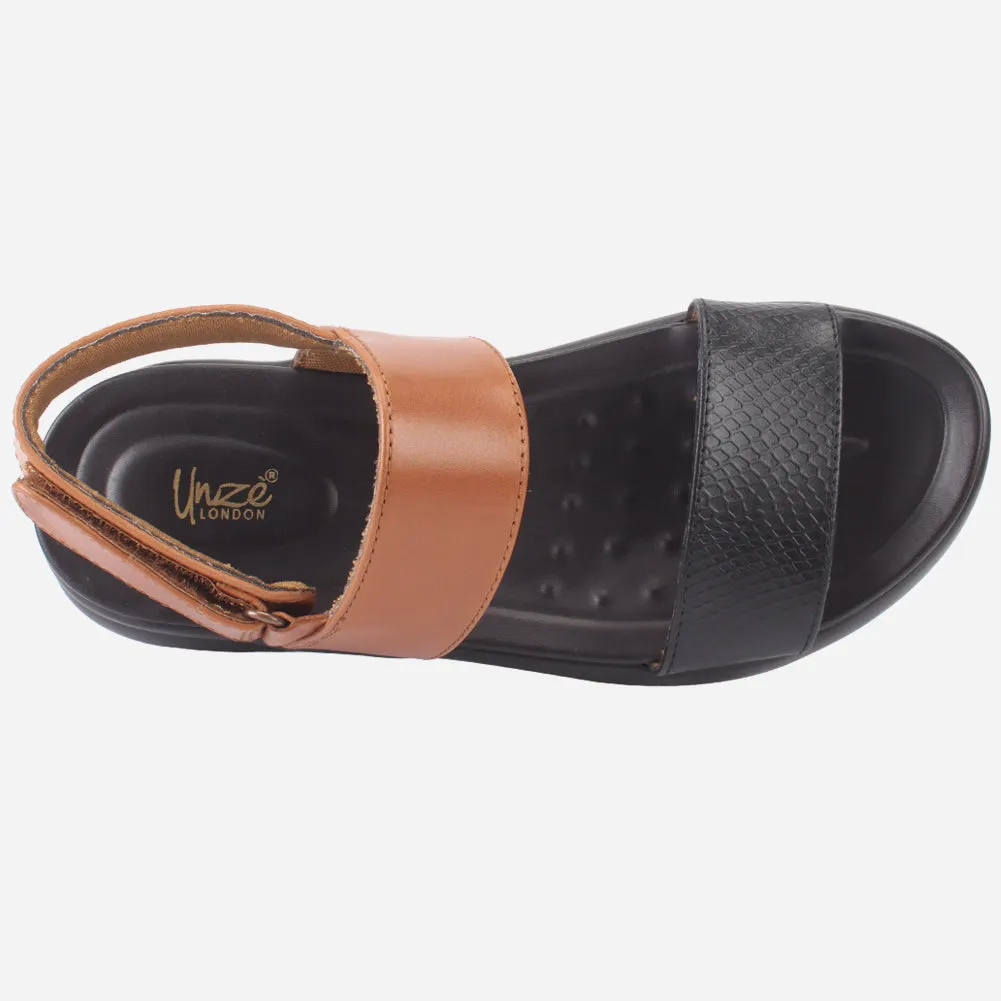 Mens "ALEY" Leather Velcro Everyday Summer Sandals