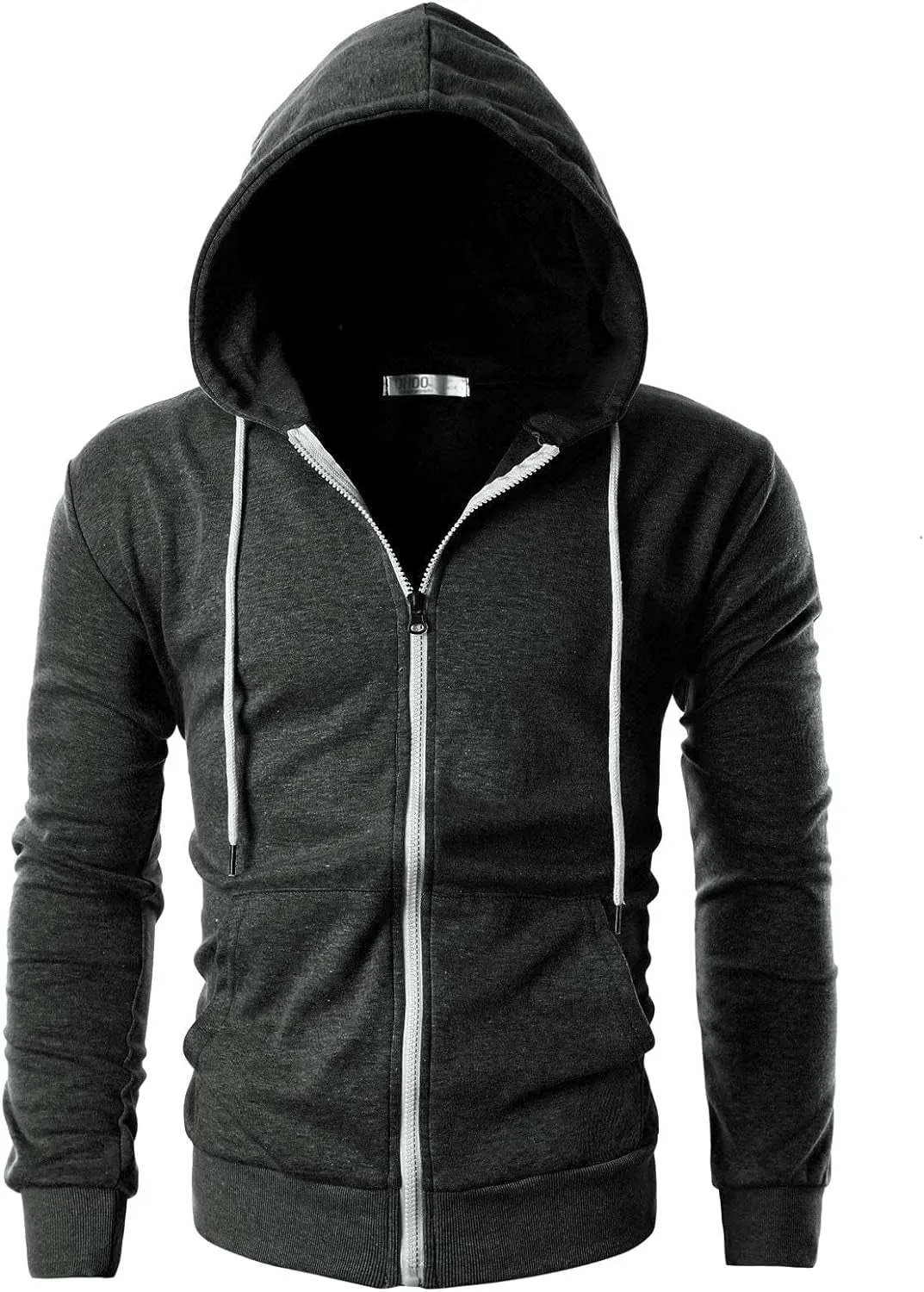 Mens Slim Fit Lightweight Zip up Hoodie with Pockets Long Sleeve Full-Zip Hooded Sweatshirt