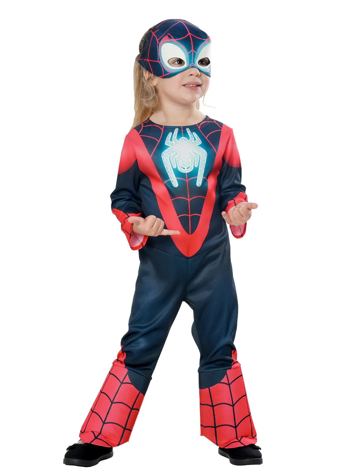 Miles Morales Spider-Man Glow in the Dark Costume for Toddlers - Marvel Spidey & His Amazing Friends