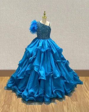 Miss Unirerse Stunning Ball Gown with Feather