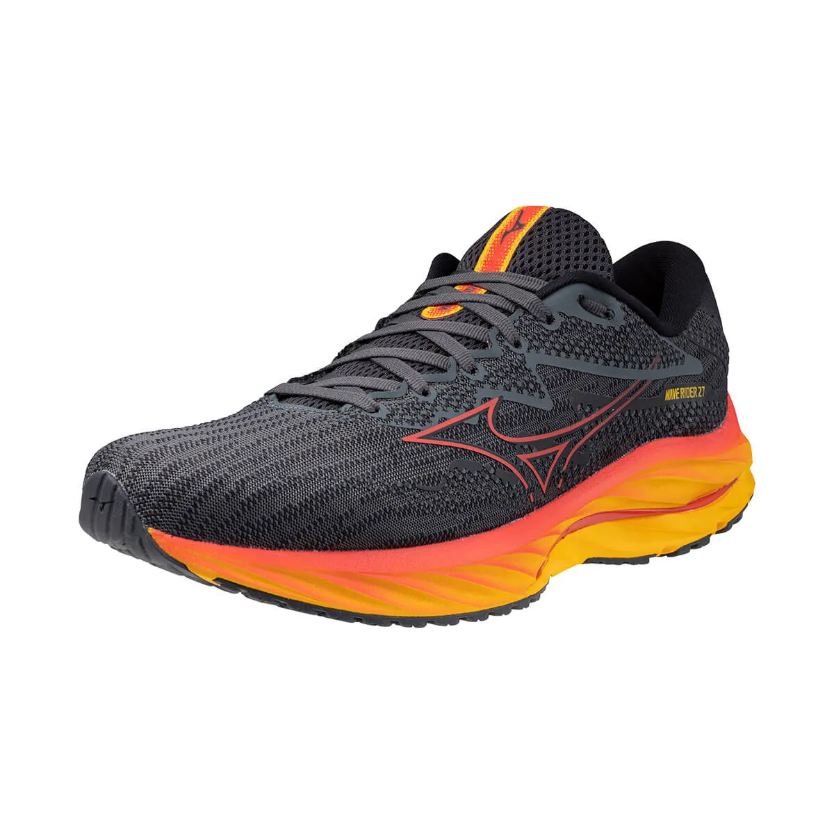 Mizuno Wave Rider 27 Mens | Turbulence/cayenne/citrus