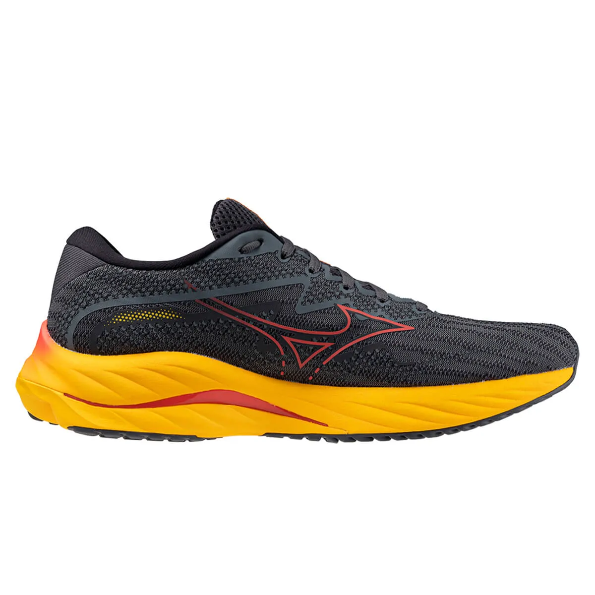 Mizuno Wave Rider 27 Mens | Turbulence/cayenne/citrus