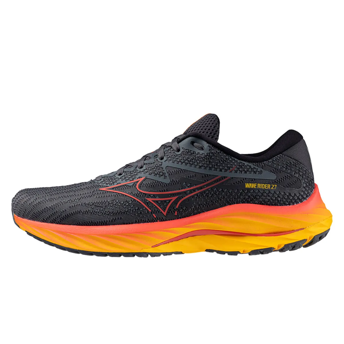 Mizuno Wave Rider 27 Mens | Turbulence/cayenne/citrus