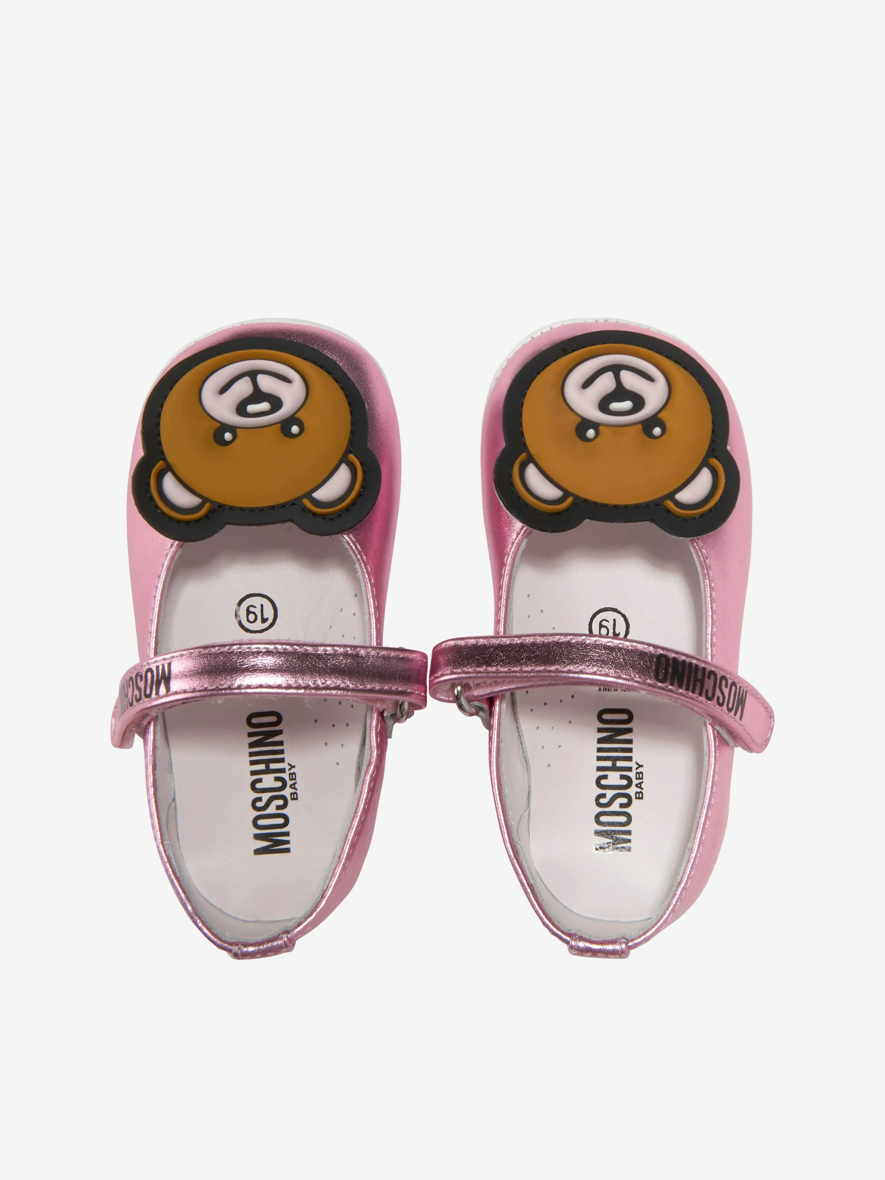 Moschino Baby Girls Leather Teddy Bear Pre-Walker Shoes