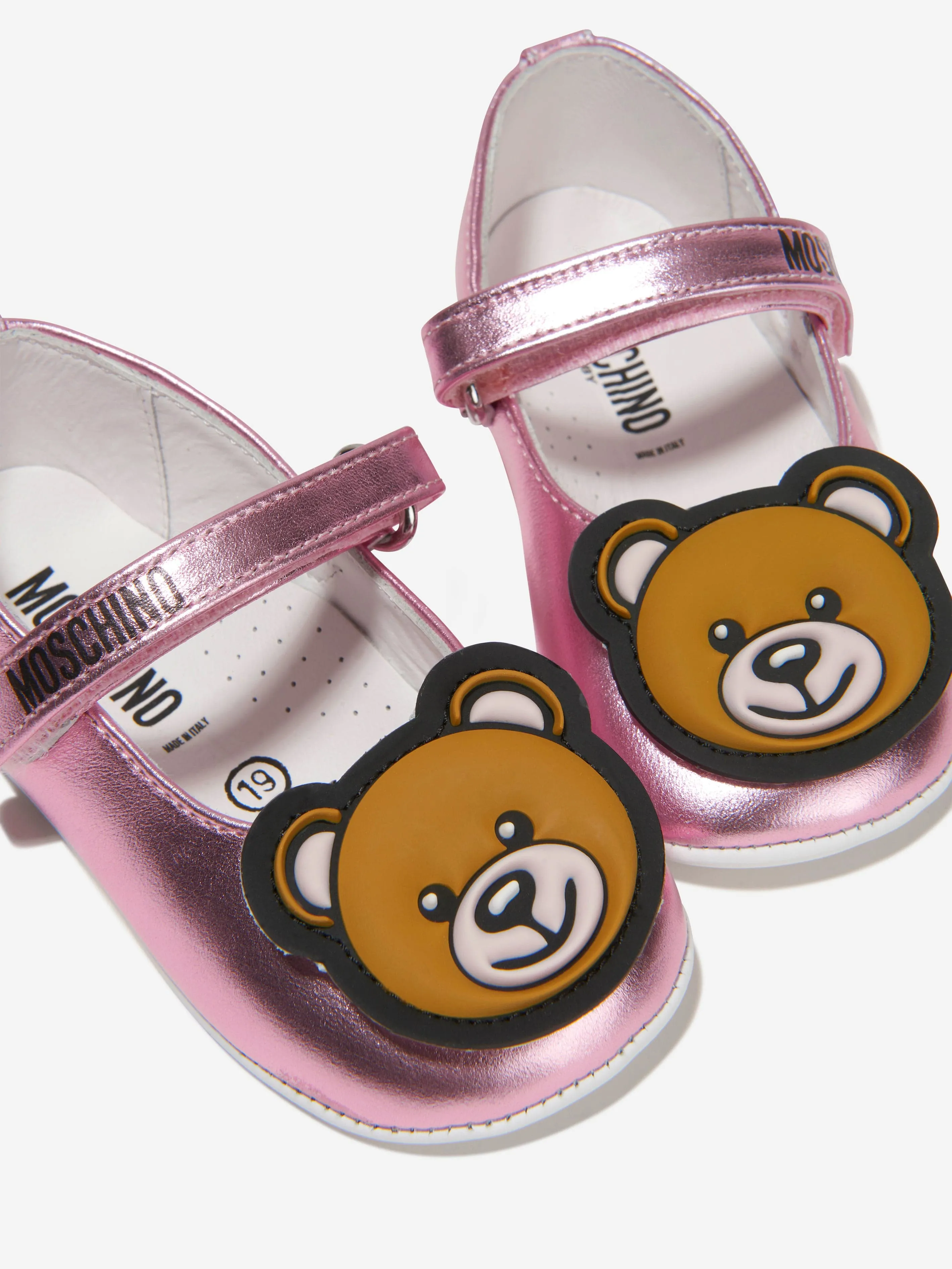 Moschino Baby Girls Leather Teddy Bear Pre-Walker Shoes