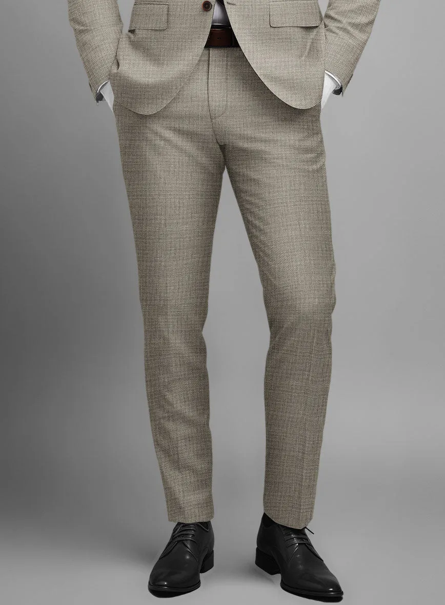 Napolean Sharkskin Light Brown Wool Pants