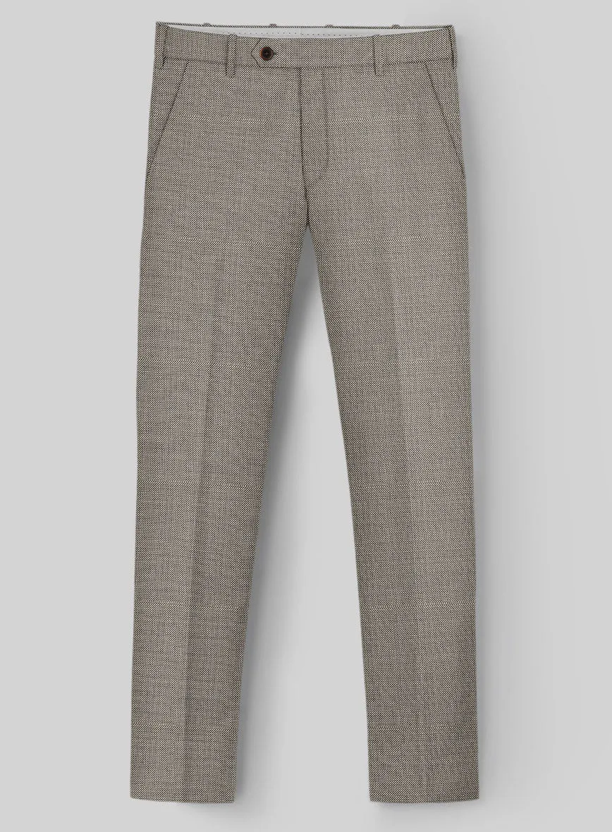 Napolean Sharkskin Light Brown Wool Pants