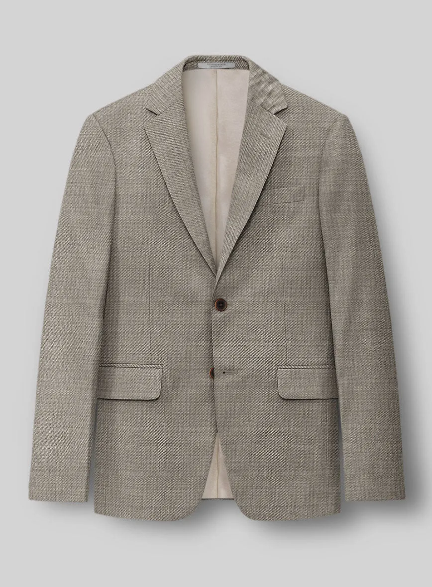 Napolean Sharkskin Light Brown Wool Suit