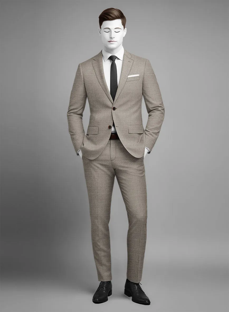 Napolean Sharkskin Light Brown Wool Suit